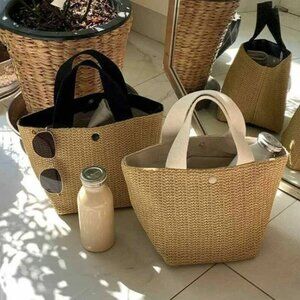 Fashion Rattan Basket Woven Beach Tote Bag Wicker Handbag